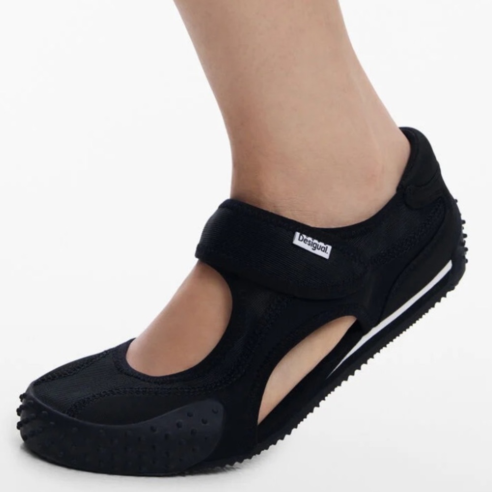 Desigual Black Mary Jane Sneakers Ballet Flats Shoes